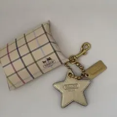 COACH コーチ スター型 レザー バッグチャーム キーホルダー 星