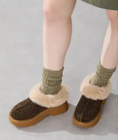 厚底 細見え ／ムートン サボ /51325 ヒール