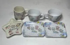 ダッフィー＆フレンズ スーベニアカップ＆プレート 6点セット レイニーデイズ