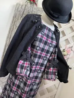 ⭐︎ギャラリービスコンティ　⭐︎ピンクが効いたチェック柄ワンピース　サイズ3