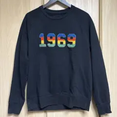 GAP カラフル刺繍 ブラックスウェット