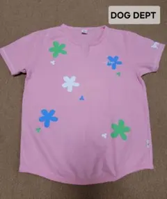 DOG DEPT 半袖Tシャツ ピンク 花柄　Lサイズのサムネイル