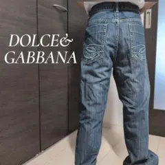 DOLCE&GABBANA ヒゲ加工刺繍ポケット デニムパンツ サイズ36のサムネイル