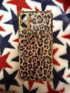 iPhone16plus＊ヒョウ柄ケース ブラウン・ゴールド