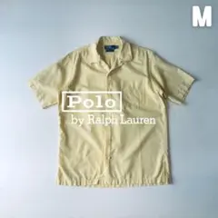 激レア90s ラルフローレン レーヨン100% オープンカラーシャツ M総柄