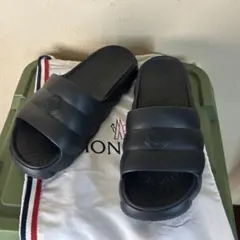 【美品】MONCLER モンクレールシャワーサンダル靴黒41 ブラック