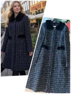 新品同様！ルネミンク襟ツイートコート 36 Rene foxey フォクシー 