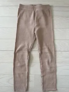 monmimiリブ編みベージュ　レギンス　120相当