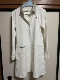 le coq sportif ホワイト長袖ポロワンピース Lサイズ
