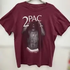 2PAC Tシャツ バーガンディ ワインレッド L