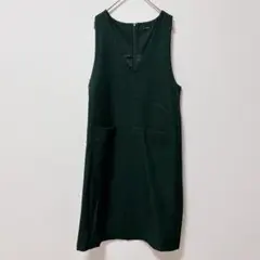 ロッソ【36】ジャンパースカート ノースリーブワンピース Vネック シンプル