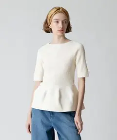 アルアバイル　ルルウィルビー ホールガーメント5分袖ペプラムプルオーバー