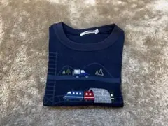 familiar 列車と車の刺繍 長袖カットソー　100cm