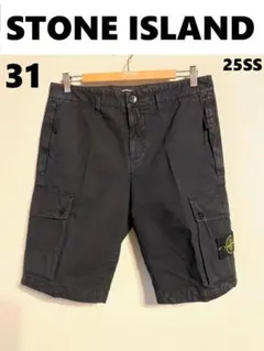 【新品】STONE ISLAND ロゴ バミューダ ショートパンツ ネイビー31