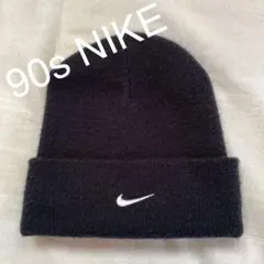 90s NIKE ニットキャップ　黒　リバーシブル