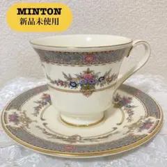 【新品未使用】ミントン　可愛らしい花柄のティーカップとソーサーセット