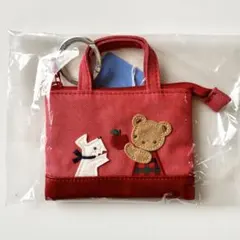 ファミリア　ミニデニムバッグチャーム　赤