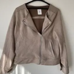 AS KNOW AS ベージュ スエード風 ライダースジャケット