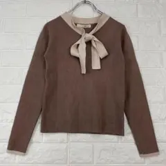 たえ 様専用　h64☆【ROYAL PARTY】F 茶系 長袖ニット リボン