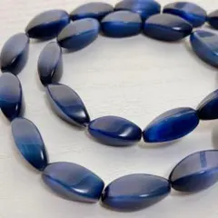 cs573/SALE！人工石◇キャッツアイ　なつめ形　ネイビー　1連