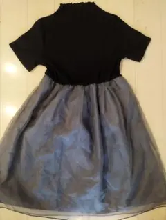 半袖 チュールスカート ワンピースフリルネックドレス フォーマル130cm