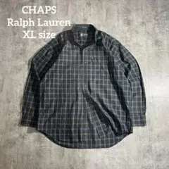 CHAPS Ralph LaurenチェックシャツXL緑チャップスラルフローレン