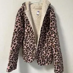 レオパード ヒョウ柄 フーデッド ボア ブルゾン ビッグサイズお出かけ