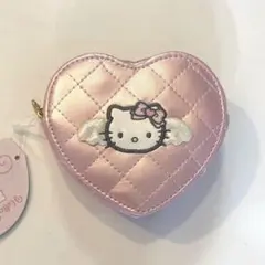 ハローキティ　エンジェル　キルティングハートコインケース　ピンク