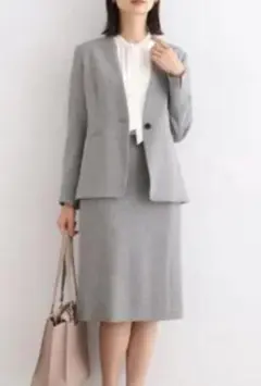 INDIVI 新品タグ付き　洗えるメランジストレートスカートsize03