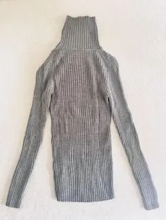 【無印良品】タートルネック/リブ/グレー/M