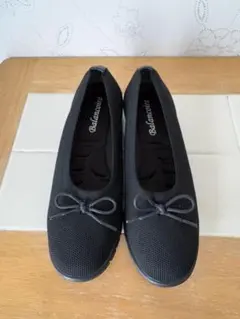 美品　Balancoire ブラック フラットシューズ24センチ