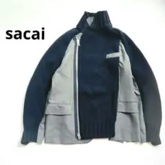 美品 sacai 22AW Suiting x Wool Knit Jacketのサムネイル