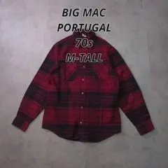 70s PORTUGAL製 BIGMAC ネルシャツ M-TALL