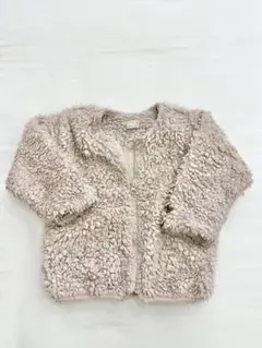ベージュ フリース ボア　ジップアップジャケット