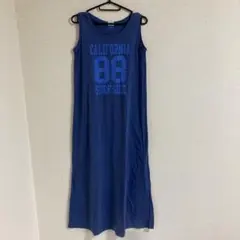 Champion ノースリーブ ワンピース レディース L ネイビーoh-54
