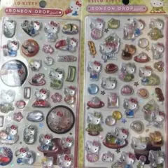 ハローキティ　和柄　ボンボンドロップシール