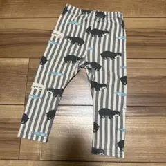★ ストライプ柄 くま×魚 プリント レギンス 90cm ★