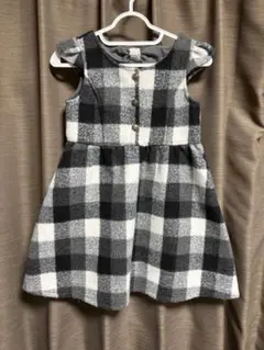 エニィファム 130cm 秋 冬 ワンピース グレー系チェック女の子ボリューム