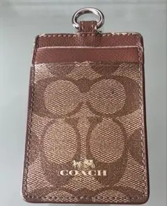 【COACH 】ブラウンレザーパスケース