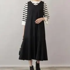 ジャンパースカート ロングワンピース