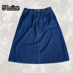 【美品⭐️大きいサイズ5L】ミリミリ デニムロングスカート Aライン ゆったりのサムネイル