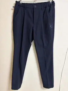 ネイビー スリムフィットパンツ ウエストゴム