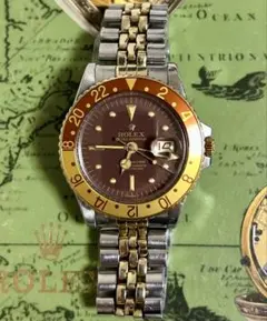 稼働/付属品付】ヴァーグウォッチ BRWN GMT 腕時計 替えベルト ポーチ