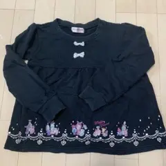 mezza piano 黒 刺繍トレーナー 130