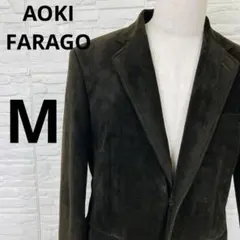 AOKI FARAGO メンズ テーラードジャケット ベロア ダークブラウン Mのサムネイル