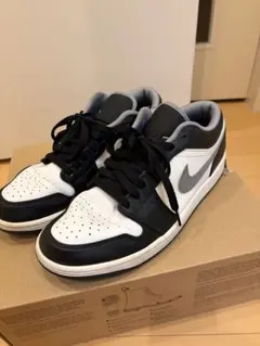NIKE AIR JORDAN1 LOW ダークティール 27cm 脳紺/白/黒 - メルカリ