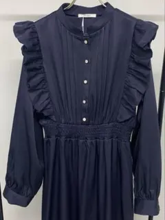 mily bilet レトロ花柄ピンタックフリルワンピース XL