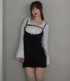 andmary Daisy velour mini dress - メルカリ