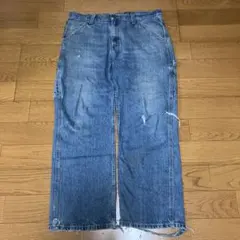 ブルーワイドレッグデニムパンツ