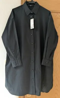 タグ付き　Uniqlo ユニクロ　オーバーサイズシャツワンピース　Ｍ　黒